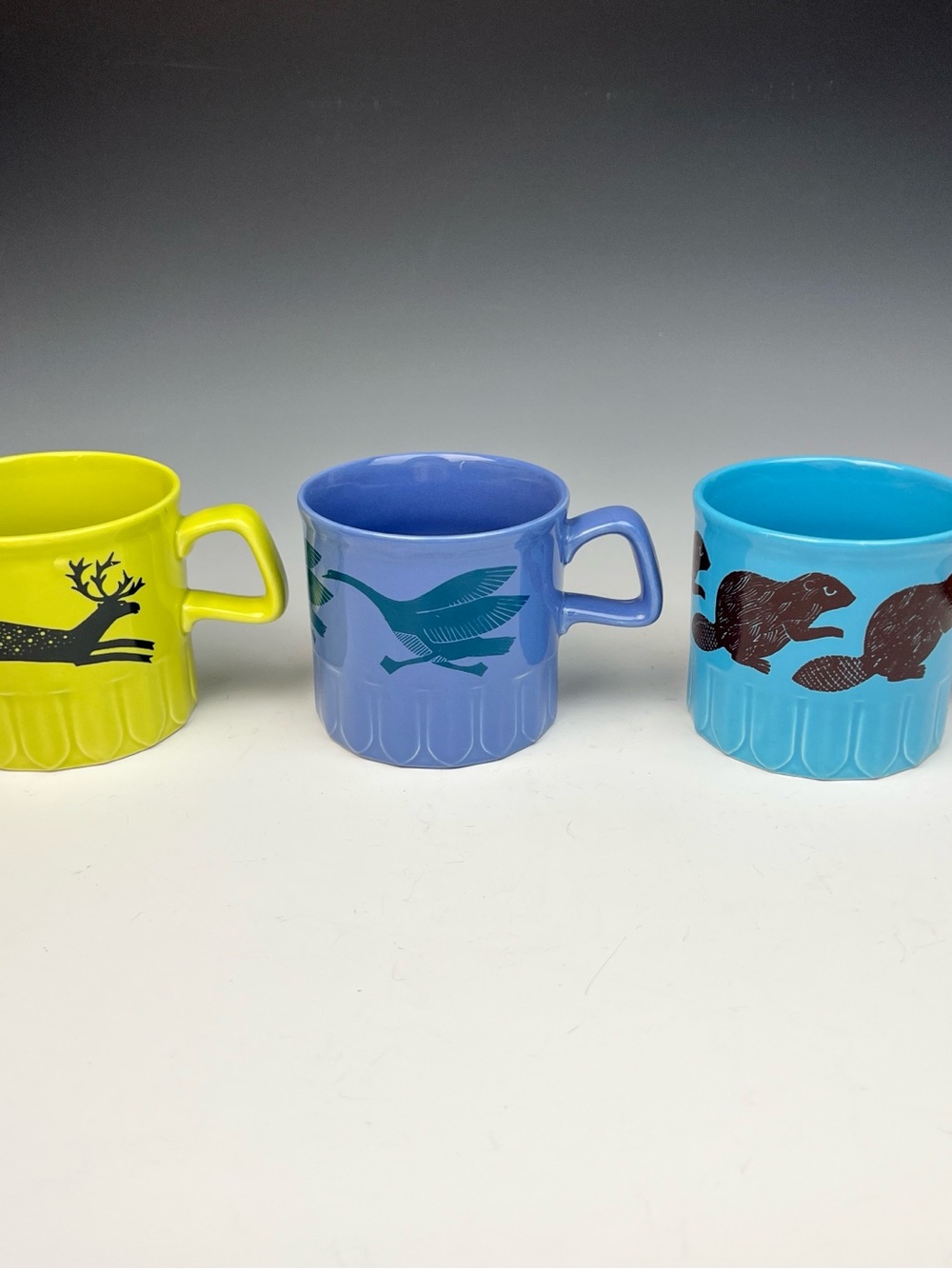 Vintage 60s Royal Alma Canadian Wildlife Series Mugs Beaver Deer Canada Goose